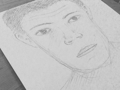 5 Minute Self Portrait pencil portrait sketch