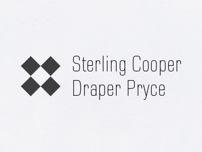 Stering Cooper Draper Pryce Logo Rebound black eurostile logo mad men rebound white