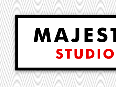 Majesty Studio black brand futura logo red white