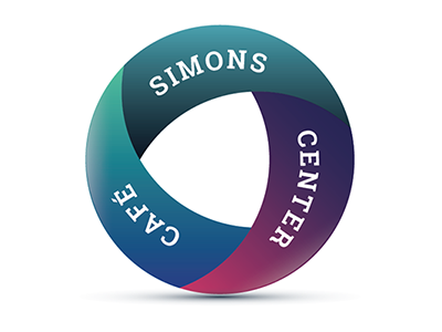 Simons Center Cafe Logo 2 3d blue circle gradient green infinite logo mobius purple