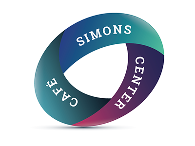 Simons Center Cafe Logo 3 3d blue circle gradient green infinite logo mobius purple