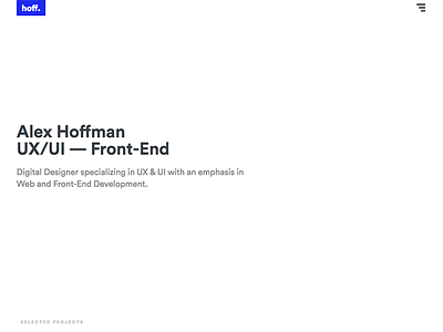 hoffmander.com homepage portfolio web design