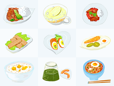 Food Illustrations art color design food illustration