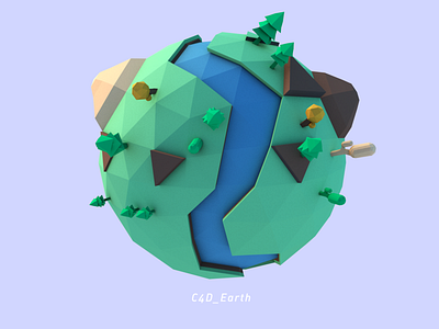 Low Poly Earth art c4dart design earth lowpoly ui