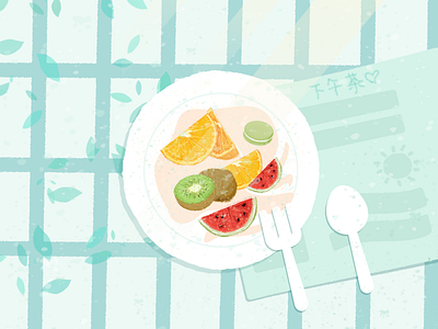 afternoon tea afternoon tea art design fruit illustration kiwi macaron orange