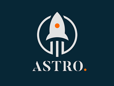 Astro rocket ship logo branding flat illustration logo minimal vector