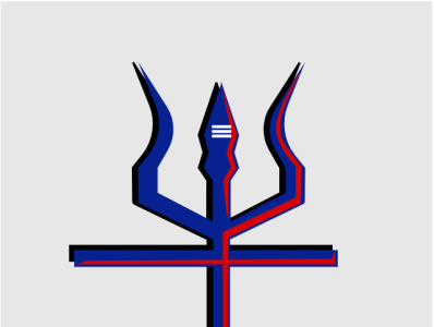 Trishul design flat illustration logo lord shiva minimal shiva trident trishul vector web website