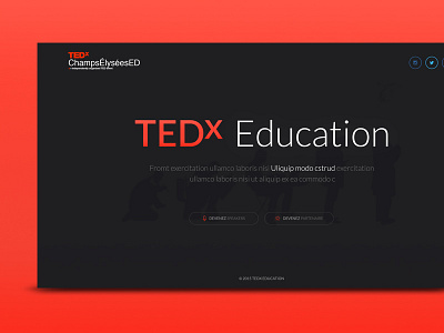 TEDx Education landing page red ui webdesign