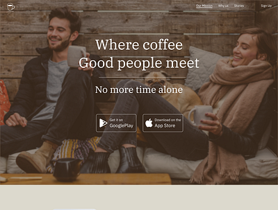 Coffee Time App Landing Page branding landingpage logo ui ux web
