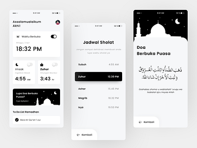 App for a reminder of all activities in the month of Ramadan