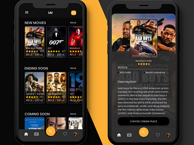 egypt's cinemas platform design concept cinema daily design challenge dailyui design inspiration mobile ui mobileui ui uidesign uiinspiration uiux