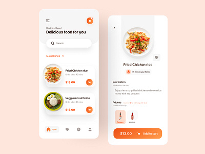 Food ordering app e commerce inspiration interaction design interfacedesign minimal minimalist mobile app modern design product design typogaphy uidesign uiux userexperience userinterface visual design