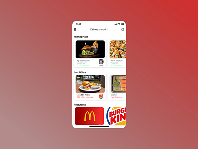 Food app home screen app behance challenge daily 100 challenge daily design challenge dailyui design mobile mobile app ui ux