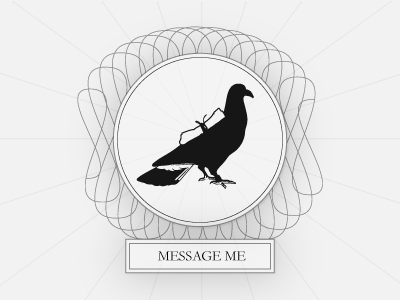 Message Me bird humor icon illustration pigeon vintage