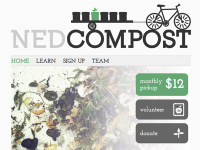 NedCompost Website clean header homepage nonprofit web web design webdesign website white