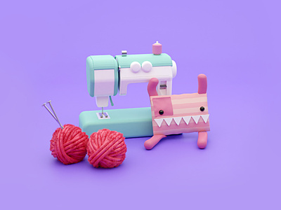 Craft Love 3d art 3d artist animation app app design art direction blender3d c4d c4dart concept art craft craftwork cute art illustration kawaii art knitting sewing toys vector web