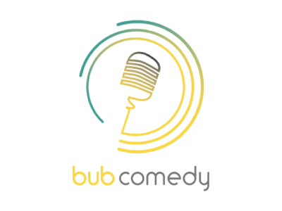 bub comedy logo design abstract bar comedy club design logo microphone tap room
