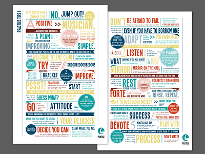 Music Practice Tips posters coach colorful logo music poster practice type heavy typography