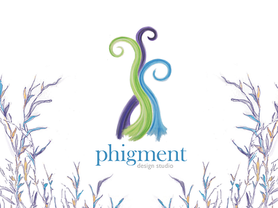 Phigment Design Studio logo color design figment hand drawn illustrative imaginary logo reeds studio