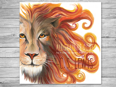 Aslan poster 12x12 aslan c.s. lewis lion painting poster