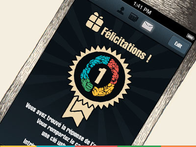 Intrigo Ui app brain color congratulation icon iphone mobile picto ui victory
