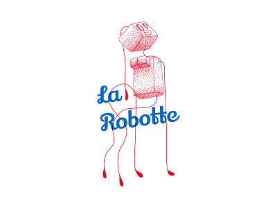 La Robotte artdirector blue design girl logo red robot robotgirl