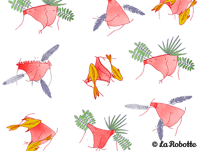 Plumes Dans Le Slip bikini illustration pattern penwork plume swimmer