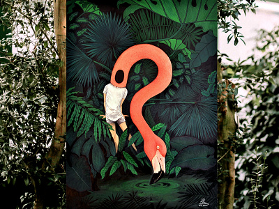 Tangata Manu artwork bird flamingo illustration