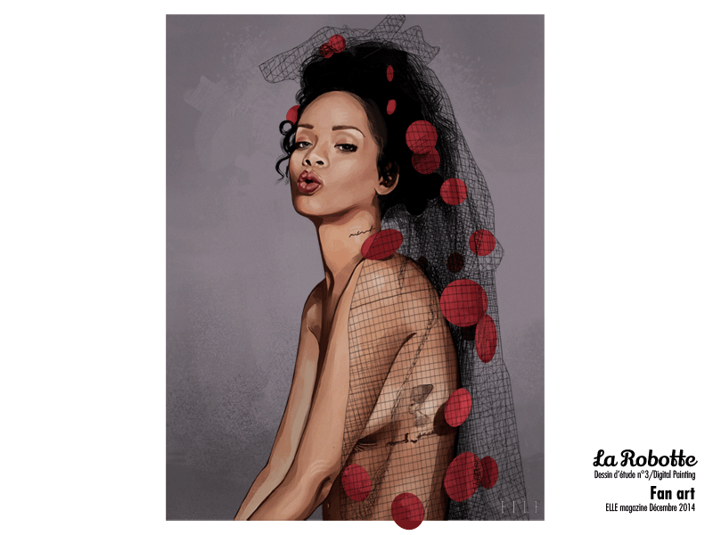 Rihanna Fan Art cinemagraph digitalpainting fanart gif portrait rihanna