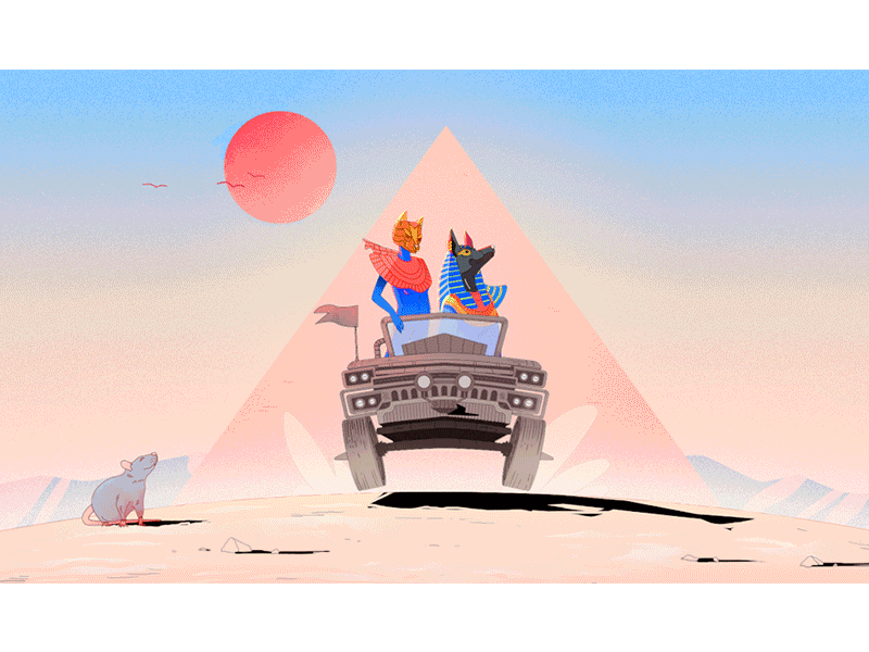 L'art et l'histoire - Malraux vector design artwork illustration egypt madmax desert after affects animation gif animation fx animation 2d