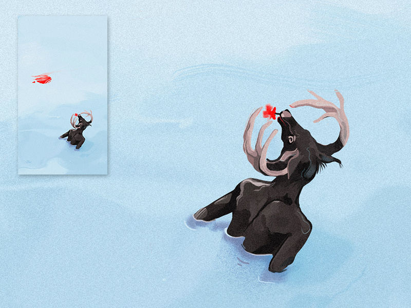 The Bath - Concept art digital art draw illustration concept art deer