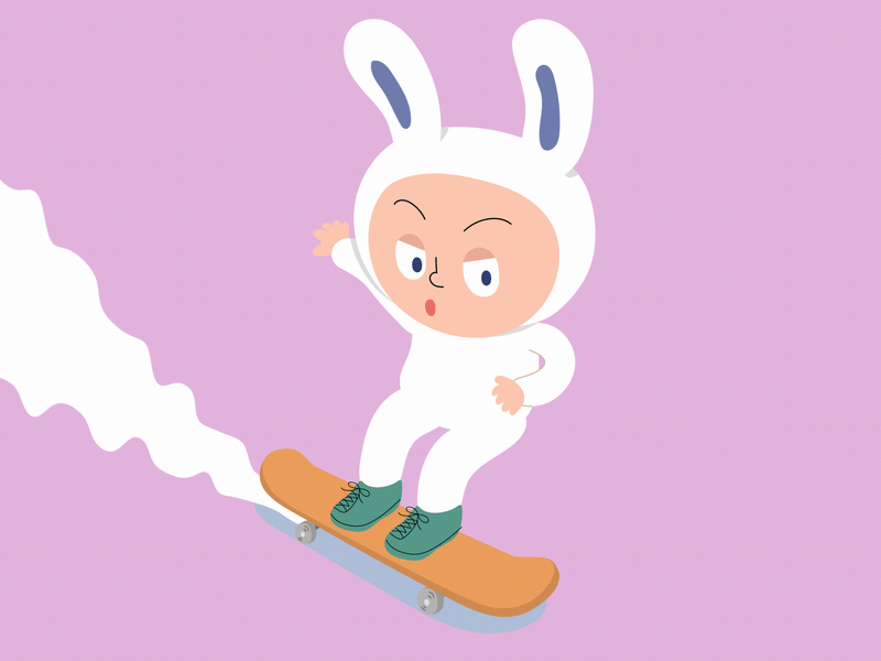 Rabbit man skateboarding. 2danimation after effects animation animator character design illustration illustrator vector vector art