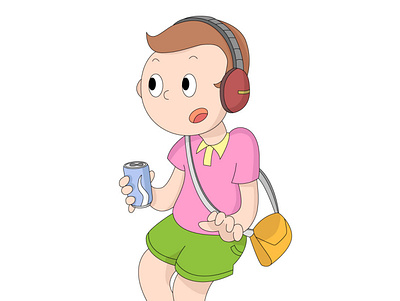 Headphone man character character design design illustration illustrator vector vector art