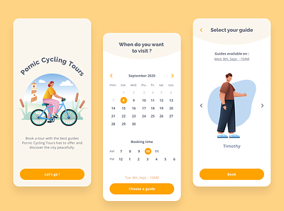 Pornic Cycling Tours - Tour booking app app cycle tours design guide illustration minimal mobile sapiens illustrations sport tour booking tour booking app tourism ui ux