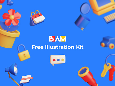BAM Free 3D Illustration Kit 3d 3dart blender blender3d blender3dart design free illustraion