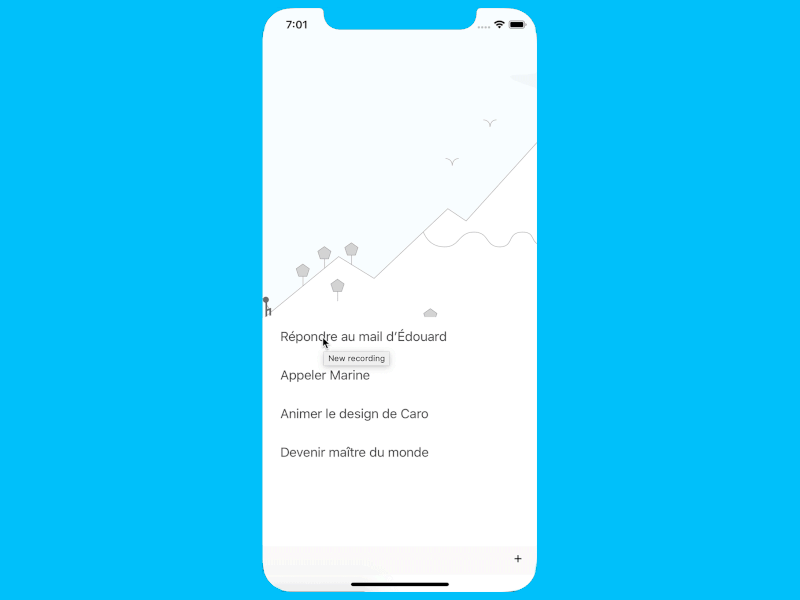 ✨Hiking To The Done Todo App - Animated ! animation app app concept blue concept design gif gif animation illustration minimal minimalist mobile mobile app design mountain ui ux white