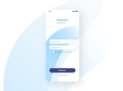 Warm login page - impots.gouv rework app blue design french institution login page mobile redesign rework serious simplicity ui ux warm white