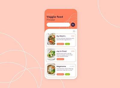 Happy Cow App Revamp app booking app colorful design mobile playful ui ux veggie food