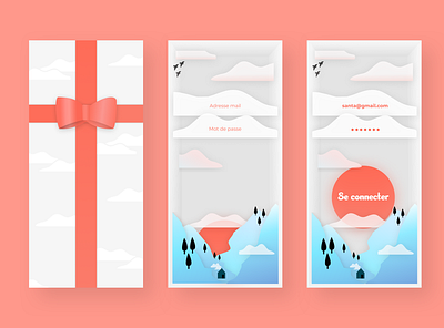 Christmas Login Screen Exercice animation app christmas concept design gift illustration login mobile ui warm