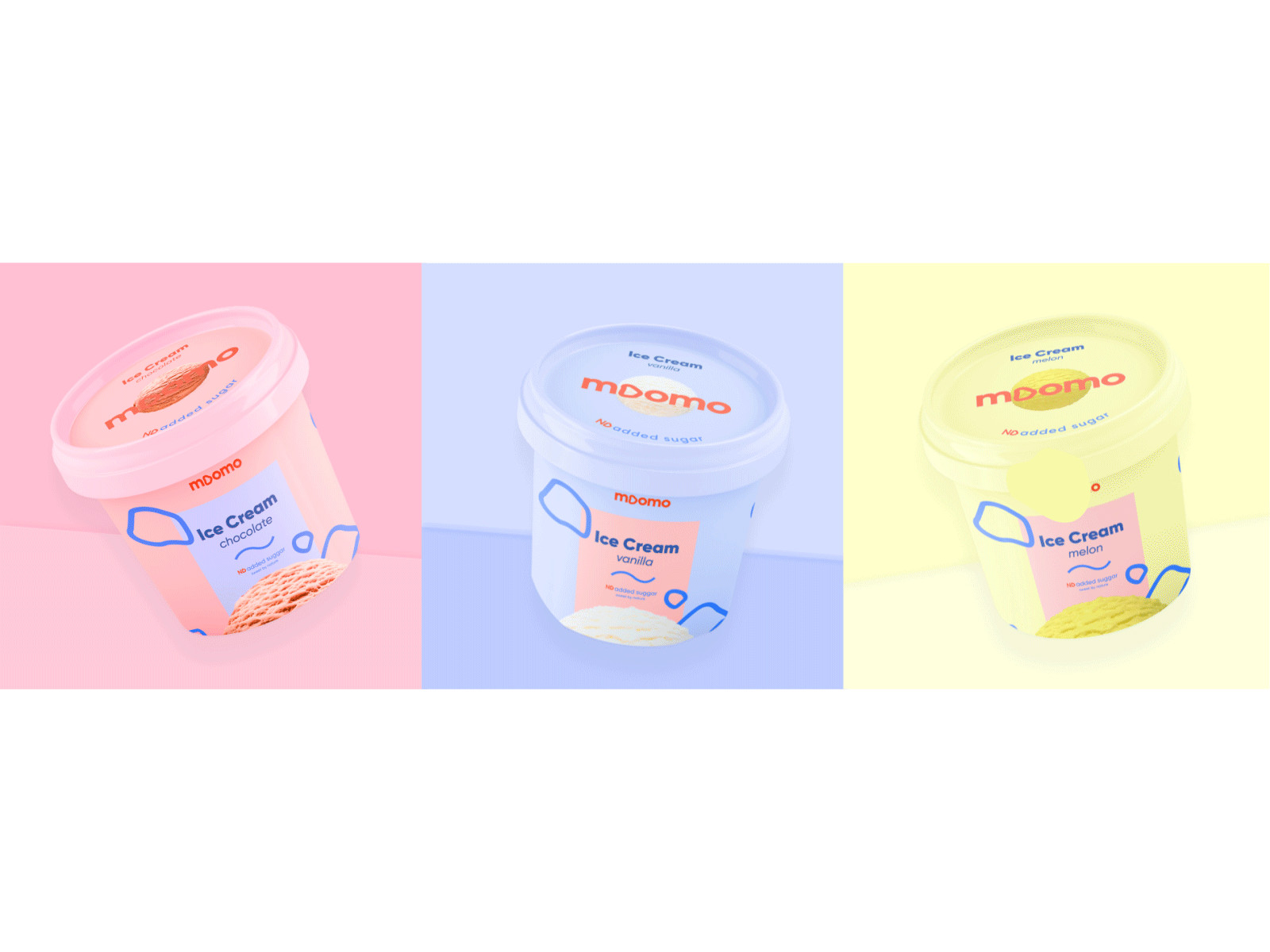 moomo ice cream logo and packaging design