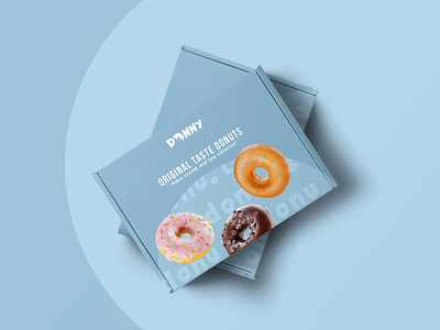 Donny | Logo and take-away box design bakery box boxdesign brand design brand identity donuts food foodbox package packagedesign packaging sweets takeaway