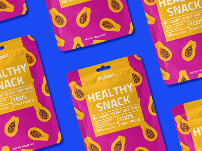 Dryfood | Package design boxdesign dry fruits foodpackage fruits healthy food packagedesign packaging design pouch snack typography vegan vegan food