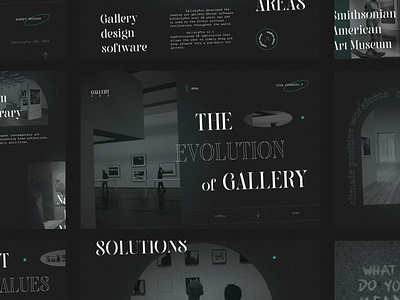 The evolution of gallery 🖼️ art black creative exibition experiences gallary grid incline interface landing page minimal museum typography ui user experience ux web design web page
