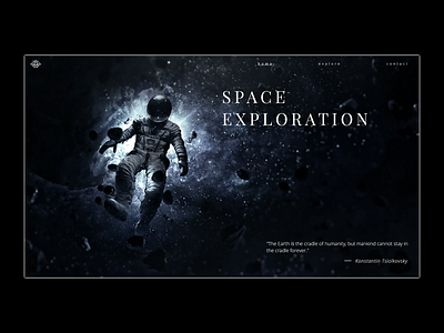 Space Exploration adobe xd cinematic design space typography ui virtual reality web webdesign