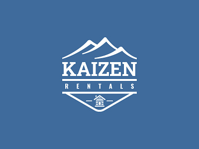 Kaizen Rentals logo blue branding logo property rentals vacation rentals
