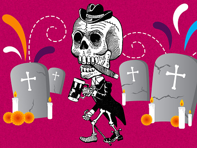 Día de muertos - El Dandy altar de muertos beer dandy death dia de muertos glass mexican mexican style mexican tradition posada