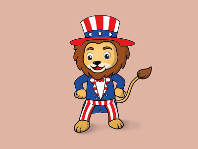 Streamlion: United States character illustration lion mascot mascot character mascot design streamline streamlion uncle sam united states usa