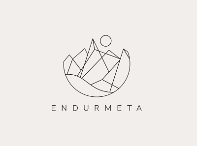 Endurmeta Logo branding geometric iceland icon identity illustration logo mountains ocean recycling revalue sun vector