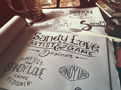 Sandy Love - Logo Concepts fiery hand lettering heart illustration logo love paint sandy type typography vintage