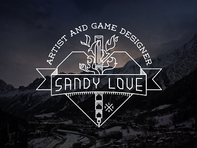 Sandy Love - Artist Logo design digital illustration logo love mountains type typography